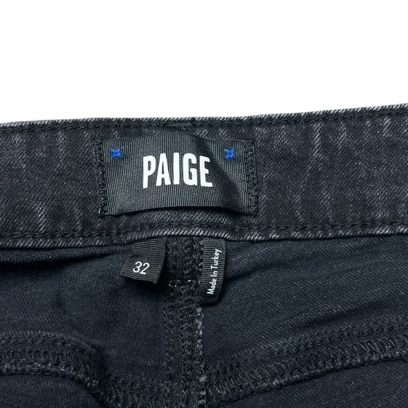 Paige Stella Womens Jeans Black Straight Basic Casual Denim Pants Size 32 - Picture 3 of 9